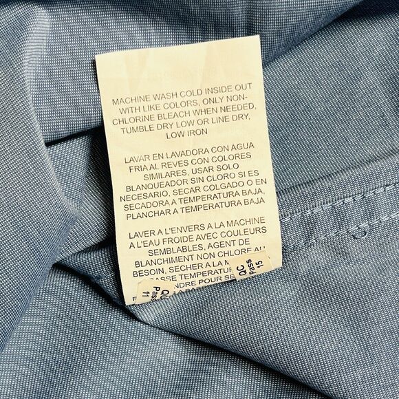 NWT Wrangler Men’s Performance Long Sleeve Button Up Shirt Size 2XL Blue UPF 30 - Picture 10 of 11